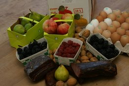 Stiftung Bühl - Produkte - Obst, Eier, Beeren, Süssmost, Speck